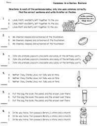 Mas separate things in list worksheet part 1 beginner from commas in a series worksheet , source: Commas In A Series L 5 2 A Worksheets Distance Learning By Rock Paper Scissors