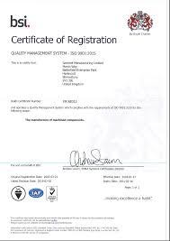 A commitment to better lighting. Sentinel Manufacturing Bsi Certificate Iso 9001 2015