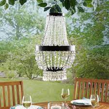 Diy solar solar light crafts solar chandelier outdoor chandelier chandelier lighting outdoor lamps chandelier makeover outdoor carpet iron chandeliers. The Cordless Outdoor Patio Chandelier Hammacher Schlemmer