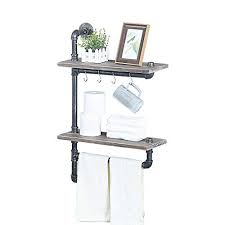 Outdoor refresh your outdoor space. Mbqq 2 Tiered Industrial Pipe Bathroom Shelves Wall Mounted Rustic 19 6 Wall Shelf Over Toilet Towel Rack With Towel Bar Farmhouse Distressed Towel Rack Metal Floating Shelf Towel Holder Walmart Canada