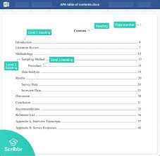 24 table of contents pdf doc free premium templates. How To Create An Apa Table Of Contents Format Examples