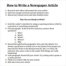 The article is about the. Image Result For How To Write An Article Examples Newspaper Article Template Article Writing Student Newspaper