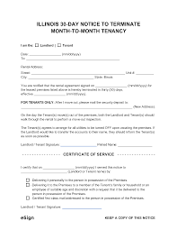 free illinois 30 day notice to quit lease termination letter pdf word