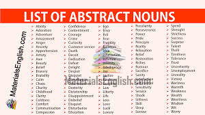 List Of Abstract Nouns In English Abstract Noun List Abstract Nouns Nouns Learn English