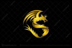 Black And Gold Logo Maker Golden Dragon Logo S Letter Logo Dragon Logo Concept