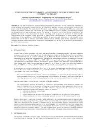 Contract forms in many areas of law are available at u.s. Pdf Guidelines For The Preparation And Submission Of Work Schedule For Construction Project