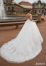 The silk organza wedding dress worn by princess margaret was also designed by norman hartnell, and was described by life magazine as the simplest royal wedding gown in history. the princess would perhaps start a trend, as many royals after her would wear a similar minimal. Bonny Wedding Dress Royal Promenade Collection Wedding Dresses Long Train Wedding Dress Royal Wedding Gowns Queens