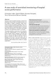 Pdf A Case Study Of Centralised Monitoring Of Hospital Access Performance