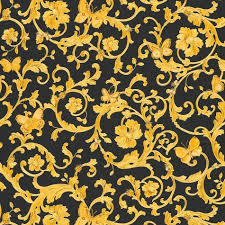 Black And Gold Baroque Wallpaper Versace Black Gold Baroque Butterflies Wallpaper In 2020 Versace Wallpaper Versace Pattern Glitter Wallpaper
