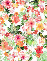 Blue watercolor rose flower pattern design. Flower Pattern Tropical Color Art Papier Peint Imprime Floral Fonds Floraux Dessin Floral