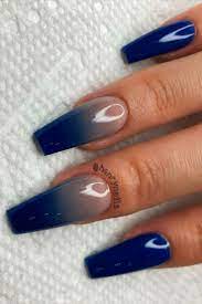 Cute Navy Blue Ombre Acrylic Nails With Navy Blue Coffin Nails Design Bluenails Ombrenails Blue Acrylic Nails Blue Ombre Nails Ombre Acrylic Nails