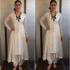 Kareena Kapoor Wearing White Shalwar Kameez With Chunky Necklace For Her Movie Ki And Ka Promotions Clothes For Women Dresses Indian Attire