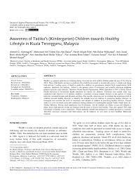 Johanna arshad is an accredited naturopath, a director of the natural health practice, and practised naturopathy at natural harmony in malaysia. Pdf Awareness Of Tadika S Kindergarten Children Towards Healthy Lifestyle In Kuala Terengganu Malaysia