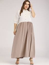 Plus Striped Button Half Placket Maxi Dress Flattering Plus Size Dresses Maxi Dress Dresses