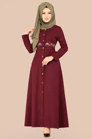 Modaselvim Pardesu Cicek Nakisli Pardesu Ferace 8840w153 Bordo Abaya Fashion Dress Sewing Patterns Muslim Dress