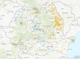 Romania este impartita din punct de vedere administrativ 41 de judete. Banca MondialÄƒ Harta Zonelor SÄƒrace Rurale Din Romania Albastru ComunitÄƒÈ›i Cu MulÈ›i Romi Portocaliu Alte Etnii Romania