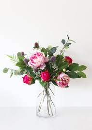 Artificial Flower Peony Bud In Fuchsia 18 Tall In 2021 Flower Vase Arrangements Fresh Flowers Arrangements Tall Flower Arrangements