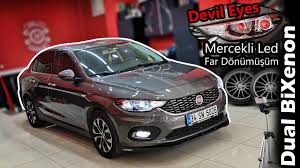 Fiat Egea Mercekli Far Yaptik Dual Bixenon Led Devil Eyes Youtube
