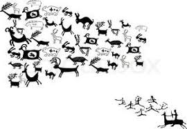 Ancient Animal Drawings And Symbols Stock Vector Animal Symbolism Animal Drawings Ancient Animals