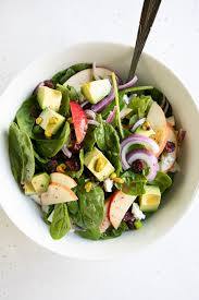 Easy Spinach Salad With Apples Recipe Spinach Salad Recipes Spinach Spinach Salad