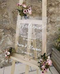 Panneau De Bienvenue Mariage 3d En Plexiglas Transparent Et Blanc Pancarte Elegante Et Tendance Pour Deco Mariage Bois Deco Mariage Blanc Decoration Mariage