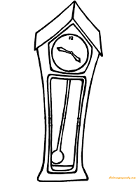 Explain the numbers around the analog clock face and cut out the hands. Grandfather Clock With A Swinging Pendulum Coloring Pages Clock Coloring Pages Coloring Pages For Kids And Adults