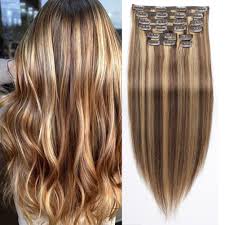 Two Tone Remy Cheap 100 Human Remy Clip In Hair Extension P4 27 220 Grams Brazilian H Cheap Hair Extensions Clip In Hair Extensions Human Hair Extensions Clip
