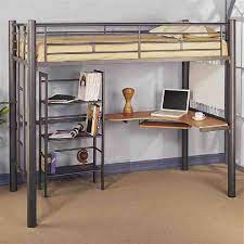 Dhp studio loft bunk bed over desk and bookcase with metal frame, twin, gray. Wooden Computer Table Metal Bunk Beds Ikea Loft Bed Bed With Desk Underneath