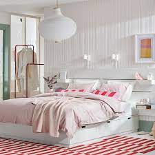 Panneau:panneau de particules, peinture acrylique, bord en plastique. Buy Nordli Bed Frame W Storage Headboard Online Uae Ikea