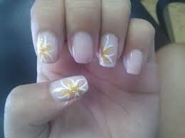 Simple Plumeria Flowers Flower Nail Designs Nail Designs Nail Effects