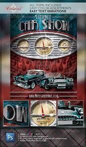 Vintage Car Show Dashboard Flyer Template Flyer Template Car Show Flyer