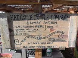 Lonesome Dove Hat Creek Cattle Company Sign Hat Creek Cattle Company Screen Printing Designs Cattle