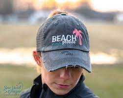 Beach Please Hat Beach Baseball Cap Palm Tree Hat Beach Etsy Hats For Women Womens Baseball Cap Trendy Hat