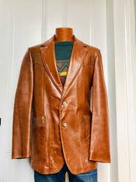 Vintage Men S Scully Western Leather Whisky Brown Ostrich Western Leather Vintage Leather Jacket Vintage Men
