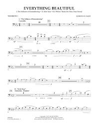 Samuel R Hazo Everything Beautiful Trombone 1 Sheet Music Download Pdf Score 343391