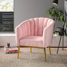 Defined By Its Scalloped Back And Arms This Accent Chair Has Just The Right Amount Of Texture To Gold Living Room Modern Furniture Living Room Cottage Chairs