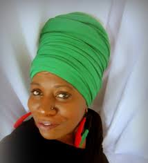 Asia- Green Knit HeadWrap- Stretch Wrap- Headress-Hair Covering-Boho-Women  Headwear