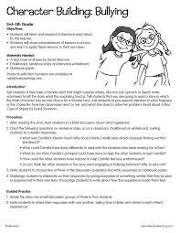 Character Building Bullying Lessonplan Character Lessons Character Building Activities Kindergarten Worksheets Printable
