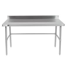 Regency 30 X 60 16 Gauge 304 Stainless Steel Commercial Open Base Work Table With 4 Backsplash Work Table Backsplash Table