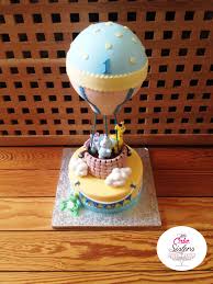 Gateau Montgolfiere Animaux Nuage Et Montgolfiere En Pate A Sucre Gateaux Bebe Gateau Anniversaire Montgolfiere