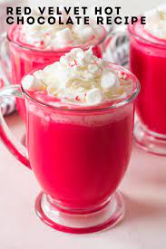 Red Velvet Hot Chocolate Recipe 4 Sons R Us Recipe Hot Chocolate Recipes Chocolate Recipes Red Velvet Hot Chocolate