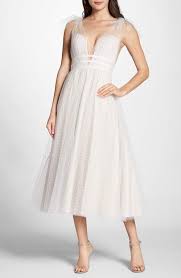 By Watters Swiss Dot Tulle Tea Length Wedding Dress Tea Length Bridesmaid Dresses Tea Length Wedding Dress Summer Wedding Dress