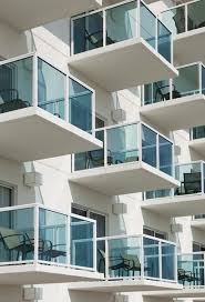 Cable railing kits for wood metal balusters. Azure Blue Glass Balcony Railing Balkon Glas Glasgelander Balkon