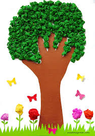 L Albero Con La Sagoma Della Mano Kids Crafts Artigianato Primaverile Artigianato Prescolare