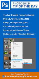 Clear Camera Raw Adjustments In Bridge Photoshop Photography Photography Software Photoshop Techniques