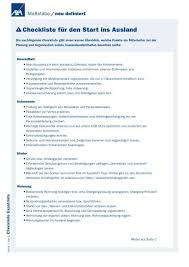 Bevor man sich auf die suche nach einer wohnung macht, sollte man sich im klaren sein, welche form des wohnens man bevorzugt. Checkliste Fa R Den Start Ins Ausland Das Plus Von Axa