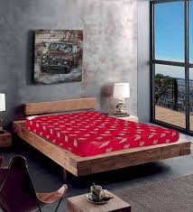 Crafted from steel with a white finish, this platform bed includes a slat kit, so there's no need to add a box spring: Buy Dream Sleep Queen Bed 72x60x6 Bonnell Spring Mattress Free Pillows With Bedsheet By Kurlon Online Queen Size Mattresses Queen Size Mattresses Mattresses Pepperfry Product