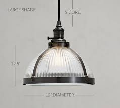 For high style, the hanging pendant chandelier is today's perfect solution. Industrial Ribbed Glass Cord Pendant Pottery Barn
