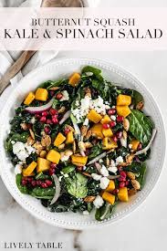 Butternut Squash Kale And Spinach Salad Recipe In 2020 Fall Recipes Healthy Perfect Salad Recipe Healthy Salad Recipes