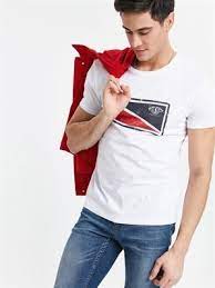 baskili bisiklet yaka kisa kollu pamuklu tisort lc waikiki ti sort mankenler erkek tisort